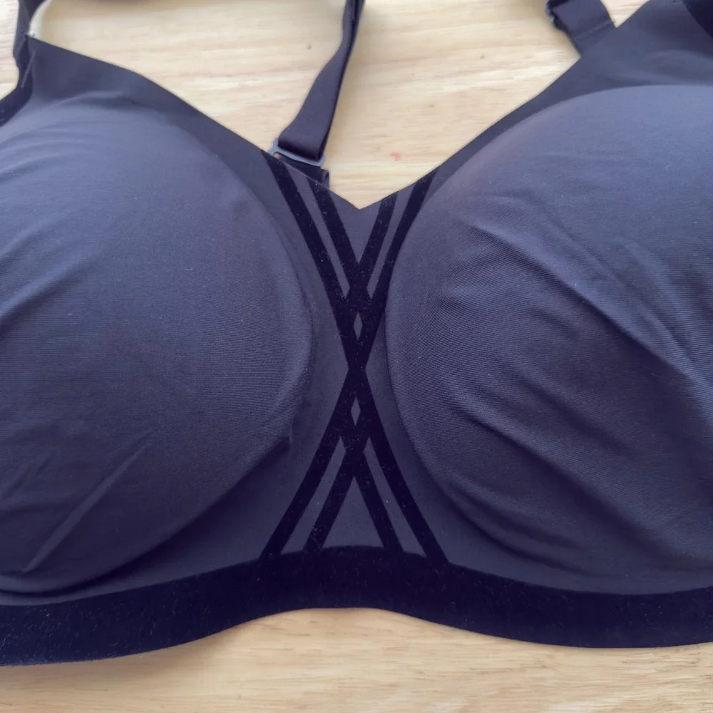 Honeylove Womes CrossOver Bra M++ Black Wireless Bonded Support LWBR0203